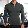 thumbnail image 2 of CONZONE Mens Sports T-Shirts Short Sleeve Zip T Shirts for Men Casual Crew Neck Solid Color Lightweight Tees Soft Cozy Athletic Tops, 2 of 6