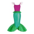 thumbnail image 5 of Little Girls Mermaid Ariel Costume Princess Dress Up Cosplay Party For 9-10 Years, 5 of 5