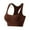 Coffee, variant on Women's Racerback Sports Bra Fitness Support Workout Running Bras Seamless Wirefree Workout Top Vest Body Shaping Yoga Activewear Burgundy M