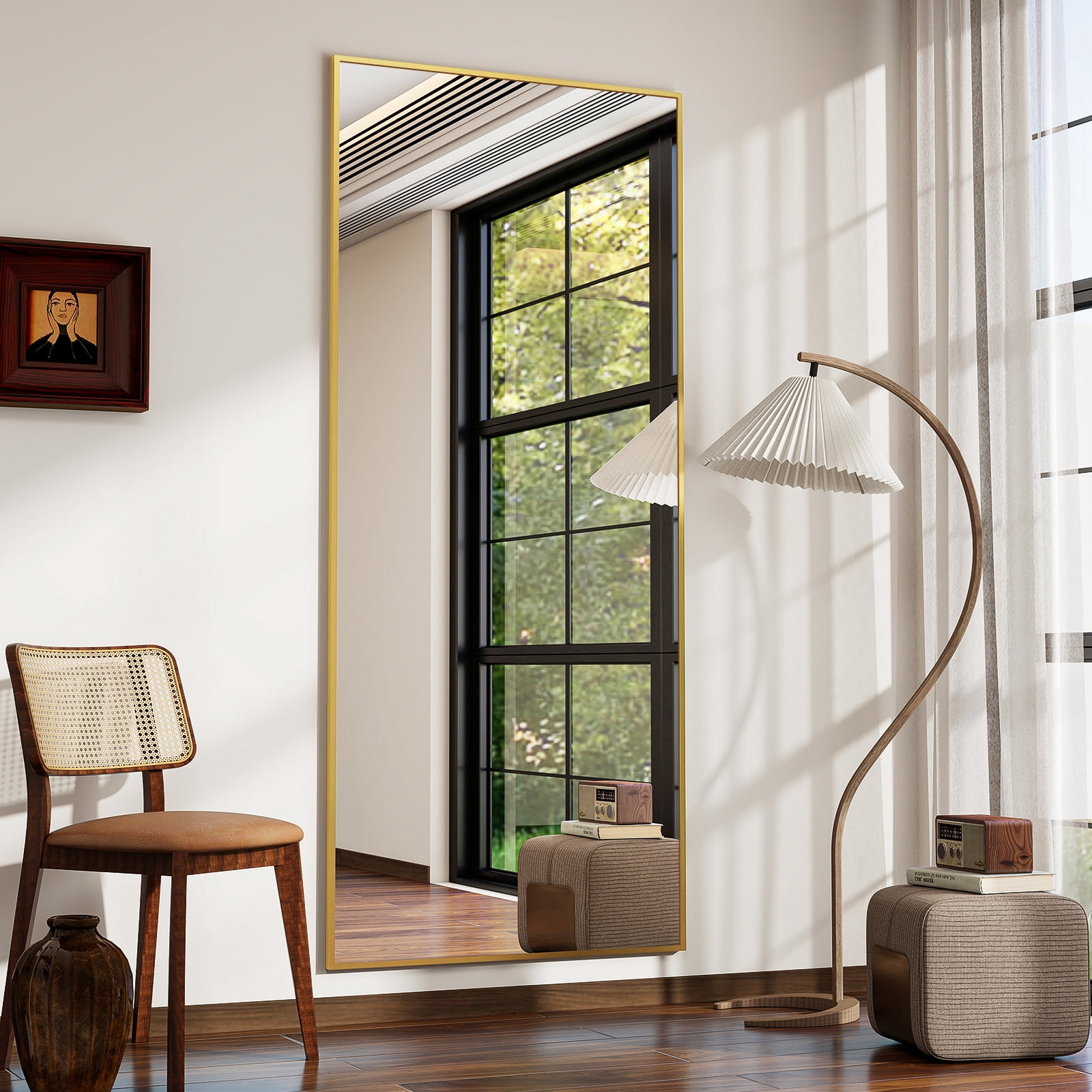 Puremirror 24"x71" Rectangular Full Length Mirror Full Body Standing Mirror, Gold