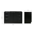thumbnail image 4 of ARIEL Milan 54 Inch Single Sink Base Cabinet in Black, 4 of 7
