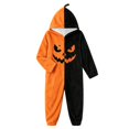 thumbnail image 5 of Xijirk Unisex Onesie Costume with Hood Zipper Closure Side Pockets Fuzzy Monster Graphic Jumpsuit for Halloween Cosplay Sleepwear Party Event,Orange,L, 5 of 6