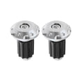 thumbnail image 1 of Par 7/8" 22mm Mano Puños Manillar Extremo Deslizador Tapa Conector Plateado Tono, 1 of 1