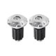 thumbnail image 1 of Par 7/8" 22mm Mano Puños Manillar Extremo Deslizador Tapa Conector Plateado Tono, 1 of 1
