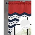 thumbnail image 3 of Swag Curtain Valances Red Navy Blue Waves Swag Valances for Kitchen Windows Chevron Stripe Window Treatment Curtains Drapes for Kitchen Bedroom Living Room Bathroom Over Sink 56"x36", 3 of 6