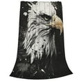thumbnail image 2 of Honeii Ink Style Bald Eagle Print Fleece Blanket - Throw Blanket for Bed, Sofa, Couch, Camping, and Travel , Microplush Ultra Soft Warm Blanket-40"x30", 2 of 7