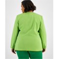thumbnail image 2 of bar III Womens Stretch Solid One Button Blazer Jacket, Green, Plus Size, 2X, 2 of 2