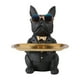 thumbnail image 1 of Almacenamiento bandeja decorativa Bearachild resina bulldog llavero decoración del hogar negro, 1 of 6