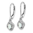 thumbnail image 2 of 925 Sterling Silver Rhodium-plated Diam. & Created Opal Earrings; for Adults and Teens; for Women and Men, 2 of 3