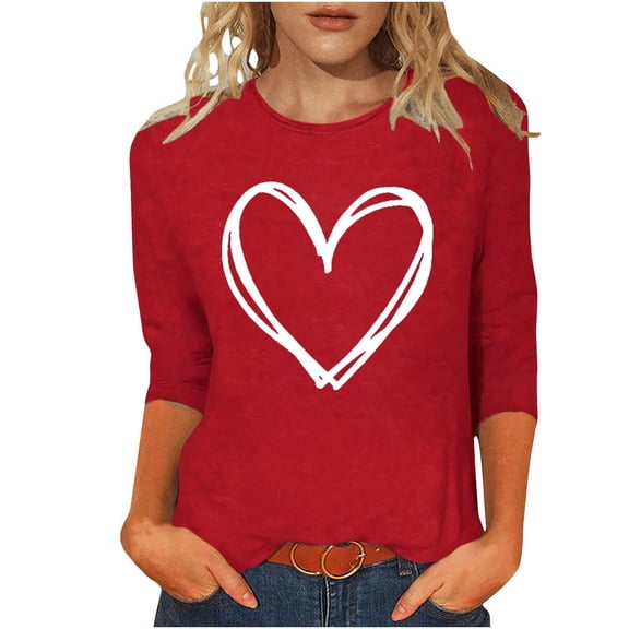 yillto 3/4 Sleeve Tops for Womens Crewneck Cute Basics Tees Casual Fashion Spring Summer T Shirts S-5XL