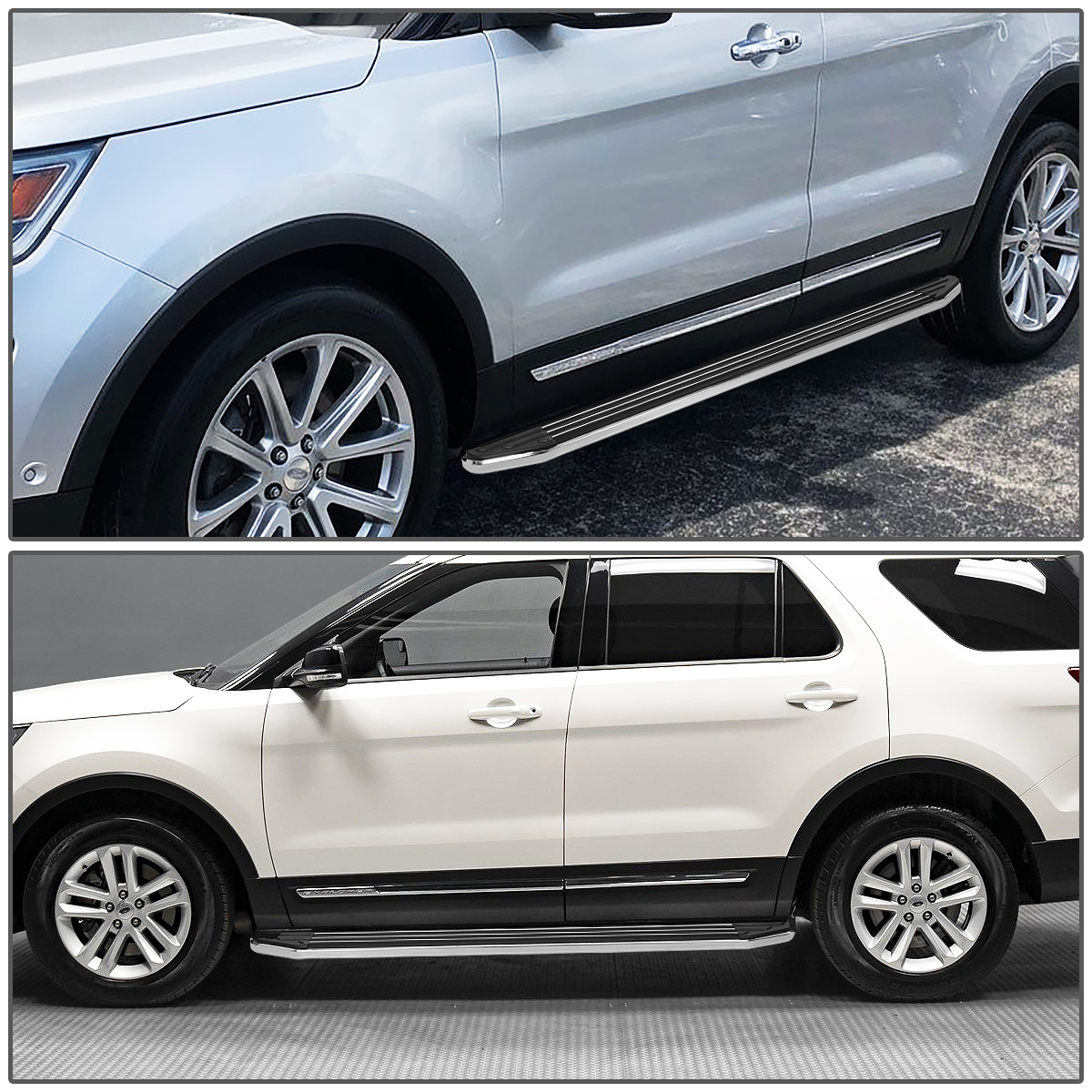 Speed Daddy Aluminum Nerf Bar Side Steps For Ford Explorer 2011-2019 – 5.5" Wide, Brushed Aluminum Finish