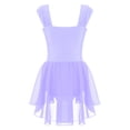 thumbnail image 4 of MSemis Kids Girls Sleeveless Ruched V-Neck Ballet Dance Gymnastic Leotards Dress, 4 of 4