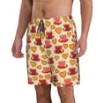 thumbnail image 2 of Kdxio Cups of Tea Pattern Mens Casual Shorts - Drawstring Summer Beach Sports Shorts for Men, 2 of 9