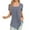 Gray, variant on MIUOWANP Women's Short Sleeve Tops Casual Solid Color Loose Breathable Square Neckline Pleated T-Shirt Size S(4)Dark Blue