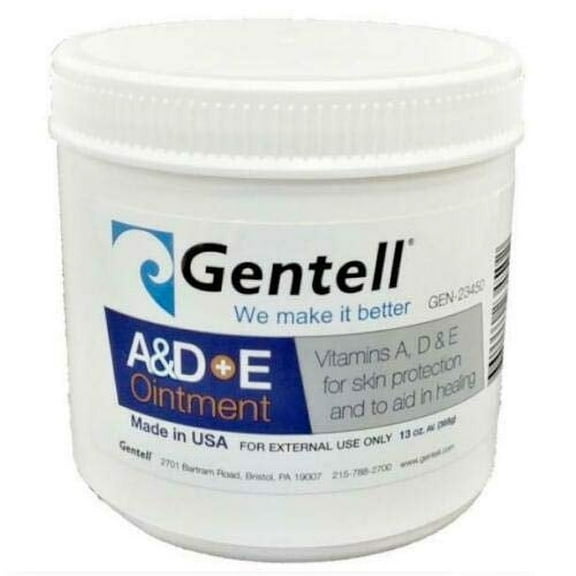 A and D   E Ointment 13 Oz Jar | Gentell Medicinal Scent Ointment | Baby Care Products | Skin Protectant | Soothing Diaper Rash Cream for Baby | A D & E Vitamins First Aid | Prevent Baby Diaper Rash