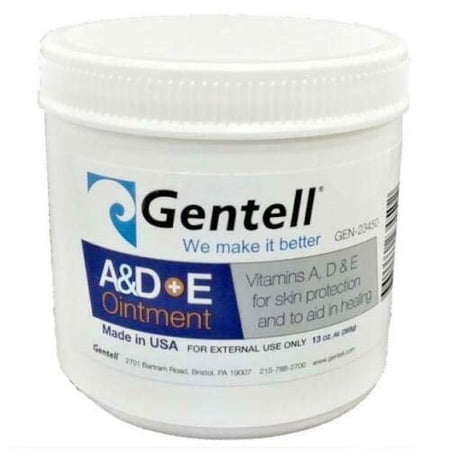 A and D + E Ointment 13 Oz Jar | Gentell Medicinal Scent Ointment | Baby Care Products | Skin Protectant | Soothing Diaper Rash Cream for Baby | A+D & E Vitamins First Aid | Prevent Baby Diaper Rash