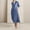Blue, variant on ITSAME Womens Plus Size Dress, Loose Comfy Long Sleeve V Neck Casual Flare Midi Dress Black 2XL