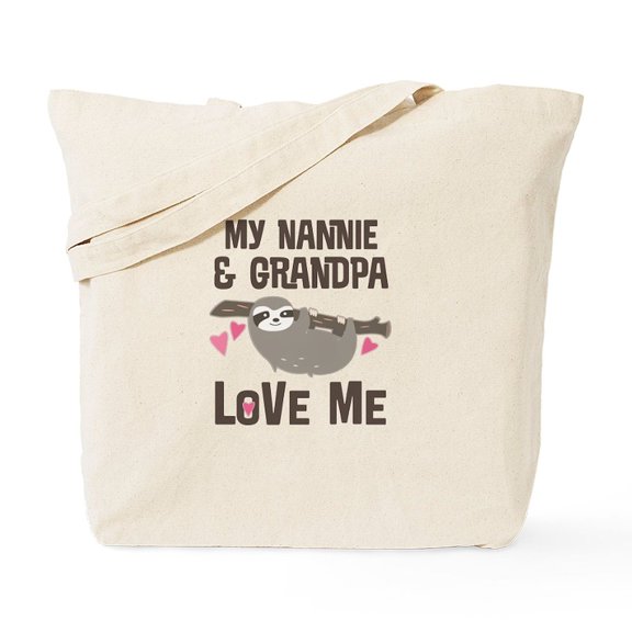 CafePress - Nannie And Grandpa Sloth - Unisex Canvas Tote Bag, Beige, 1-Piece
