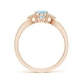 thumbnail image 2 of Angara Natural 0.6 Ct. Aquamarine with Diamond Solitaire Ring in 14K Rose Gold for Women (Ring Size: 3.5), 2 of 9