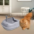 thumbnail image 5 of Cat Litter Box Semi Closed Kitten Litter Pan Tray Portable Litter Cat Box Toilet Basin Supplies Boxes for Indoor Cat Small Animal Easy to Clean 14.5x11.8x5.5 Inch Gray, 5 of 7