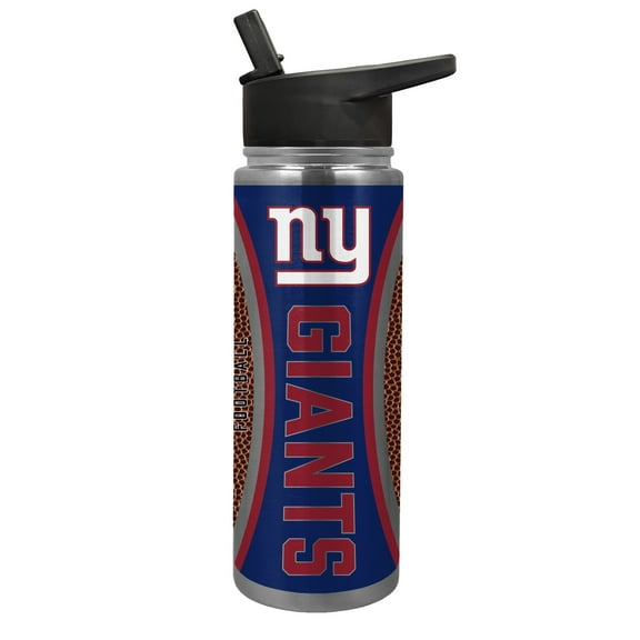 New York Giants 24 Ounce Vacuum Insulated Stainless Steel Waterbottle with Gameball Graphics