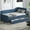 Blue, variant on MODERNLUXE Twin Size Daybed with 2 Storage Drawers,L-Shaped Corduroy Upholstered Sofabed with Wood Slat Support,Blue
