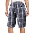 thumbnail image 2 of Men's Plaid Checkered Multi Pocket Elastic Waist Lightweight Casual Cargo Shorts (11 Light Grey/White, XL), 2 of 3