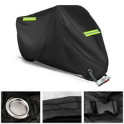 PAKASEPT Motorcycle Cover All Season Universal Weather Quality Waterproof Sun Outdoor Protection Durable Night Reflective with Lock-Holes & Storage Bag Fits up to 96" Motorcycles Vehicle Cover