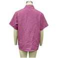 thumbnail image 3 of yillto Men Big and Tall Dressy Shirts Short Sleeve Button down Work Office Wedding Solid Color Top L-6XL, 3 of 4