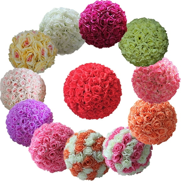 Sunjoy Tech Artificial Flower Balls Kissing Flower Balls Wedding Bouquet Silk Rose Balls for Wedding Banquet Party Ceremony Home Centerpiece Decoration