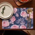thumbnail image 4 of Pioneer Flower Floral Print Pattern Summer Placemats Table Placemats Set Of 6-Linen Kitchen Washable Placemats Table Mats 12x18 Inch Non-Slip Heat Resistant, 4 of 5