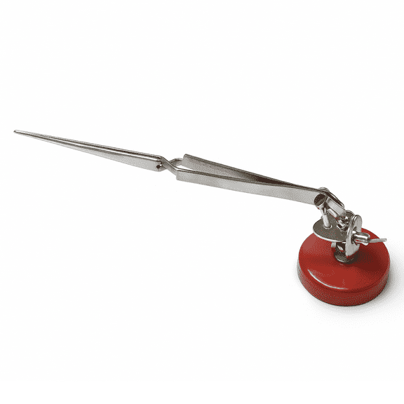 ToolUSA 6" (15.2 cm) Helping Hand Locking Tweezers | 2 Flexible Swivel Joints | Mighty Magnetic Base | Ideal for Jewelers & Electronic Tasks