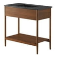thumbnail image 4 of Sink Vanity Cabinet, Walnut Black, Wood, Mid Century Hotel Bedroom Bathroom, Modern Contemporary HB36493, 4 of 10