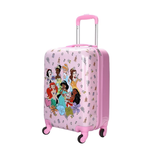 Disney Princess Kids Pink ABS 4-Wheel 20" Suitcase Luggage for Travel & Adventures