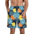 thumbnail image 2 of Uemuo Sunflowers Pattern Men's Swim Trunks Hawaiian Beach Bathing Suit Swimsuits Beach Quick-Dry Shorts with Pockets-Large, 2 of 9