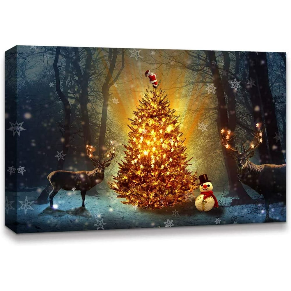 Wall26 Wall26 Canvas Wall Art Christmas Tree Celebration Painting