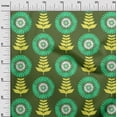 thumbnail image 3 of oneOone Cotton Cambric Forest Green Fabric Asian Block Floral Quilting Supplies Print Sewing Fabric By The Yard 56 Inch Wide, 3 of 4