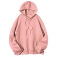 thumbnail image 4 of Baqcunre Womens Hoodies Womens Casual Hoodies Letter Graphic Print Long Sleeve Drawstring Hooded Sweatshirt Pullover Tunic Top With Pockets Womens Sweaters Womens Fall Fashion 2023 Pink XXL, 4 of 4