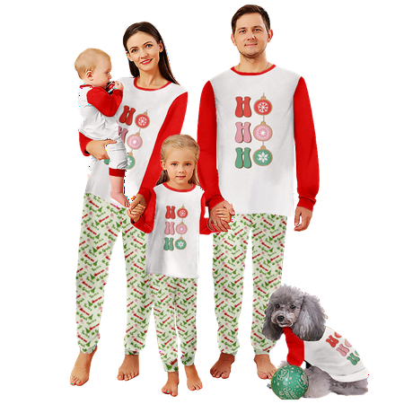 

Matching Family Christmas Pajamas Christmas Buffalo Plaid Stripe Print Sizes Baby-Kids-Adult-Pet 2-Piece Top and Pants Bodysuits Unisex Pajamas Set