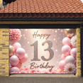 thumbnail image 5 of Pink Theme Happy 13th Birthday Banner Glitter Design 13th Birthday Display Floral Decor Balloon Arrangement Teen Birthday Backdrop for 13th Birthday Party Teenage Celebration Girls' Birthday, 5 of 8