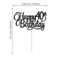 thumbnail image 2 of Cake Topper Ephlyn 40.º Cumpleaños Dorado con Brillos 20 cm, 2 of 9