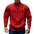 thumbnail image 2 of Kalauyu Hoodies for Men Athletic Outdoor Quarter Zip Pullover Hooded Sweatshirt Plus Size Tactical Hoodie with Pockets, 2 of 3