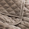 thumbnail image 3 of Bare Home Quilt Set - 3 Piece - Diamond Stitched Bedspread Coverlet - Full/Queen, Taupe, 3 of 4