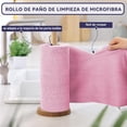 thumbnail image 3 of Rollo de Toallas de Microfibra, Paquete de 50, Rollo Microfibra, Paños de Limpieza de Microfibra, Reutilizable, Ultraabsorbentes, para Coche, Hogar, Cocina (Rosa), 3 of 4