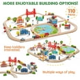 thumbnail image 2 of 110PCS Wooden Train Set for Kids Ages 3-, Compatible with Major Brands, Fun Railway Playset, 2 of 7