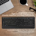 thumbnail image 2 of Teclado retroiluminado KOPJIPPOM Large Print USB con cable negro, 2 of 7