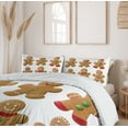 thumbnail image 6 of Ambesonne Gingerbread Man Duvet Cover Sets, Homemade, 2-Queen, Pale Brown Red Green, 6 of 7