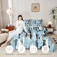 thumbnail image 3 of Manfei Ombre Brushstroke Twin Comforter Sets, Blue Tone Gradient Bedding Set, Reversible 2 Pieces, 1 Comforter and 1 Pillowcase, 3 of 6