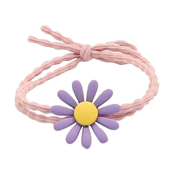 Lazos elásticos para el cabello con margaritas, 5 unidades de lazos para el cabello, pequeñas bandas de goma suaves con flores, anillo de cuerda para el cabello con flores, ultra sensibles