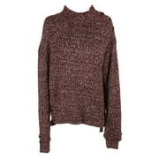 William Rast Burgundy Marled Button Detail Mock Neck Sweater XL